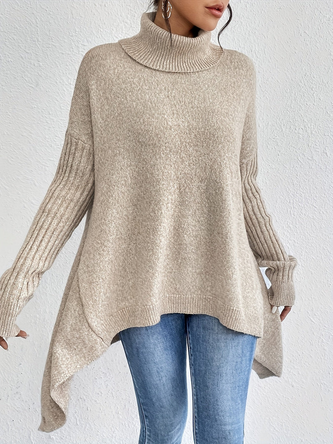 Léïna™ – Le Pull Col Montant Doux & Décontracté
