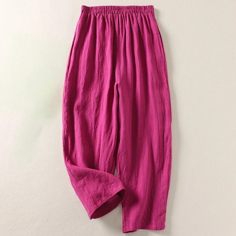 Amalia™ — Pantalon fluide en coton et lin