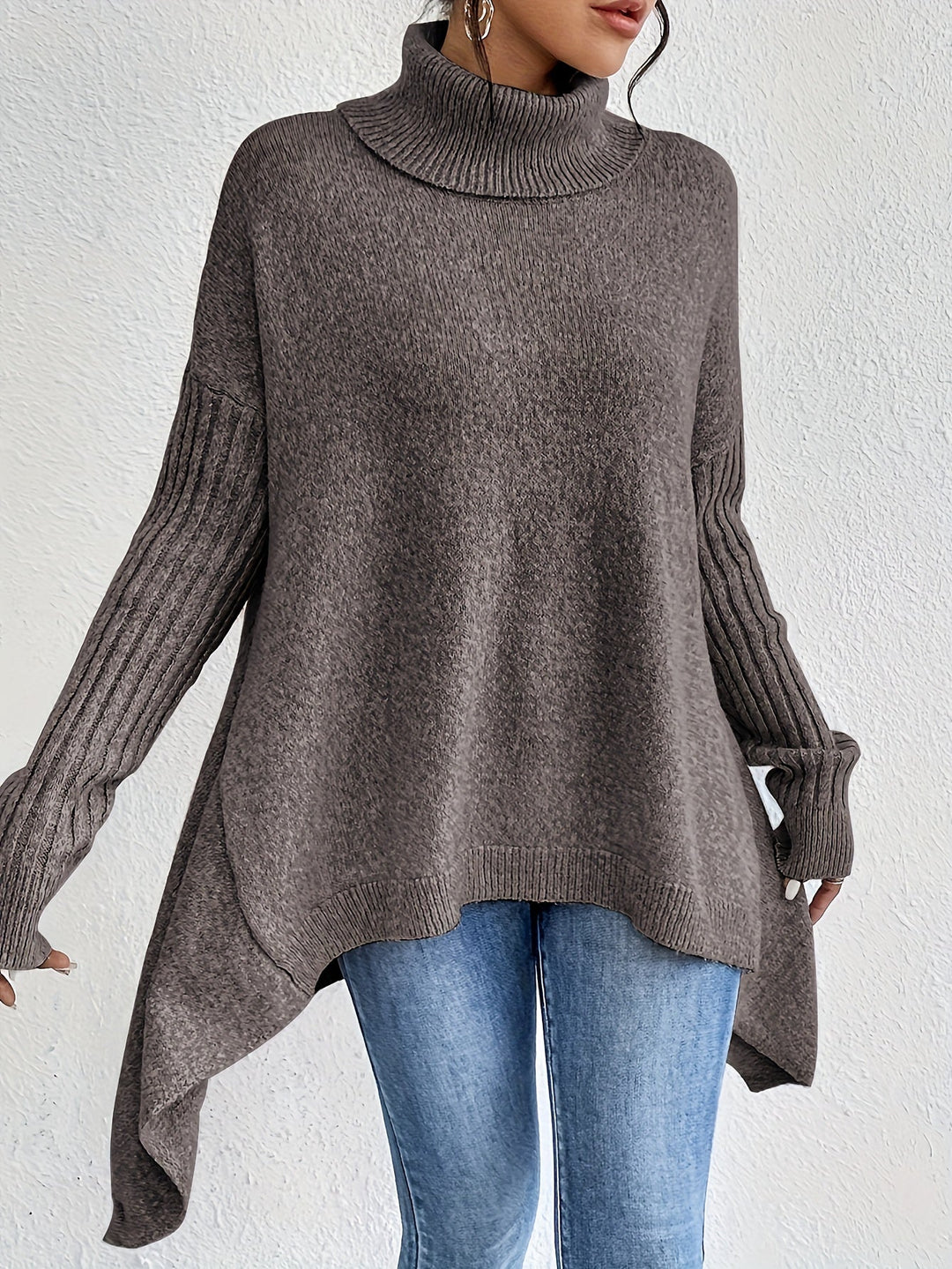 Léïna™ – Le Pull Col Montant Doux & Décontracté