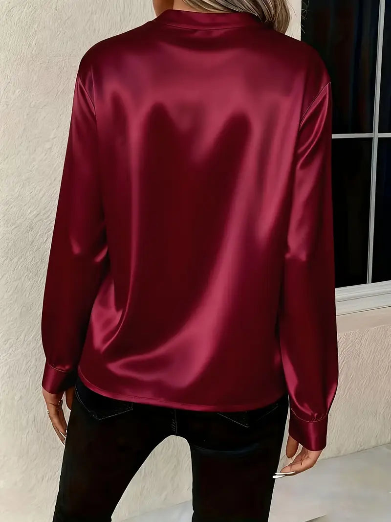 Claudine™ – Blouse satinée élégante intemporelle raffinée