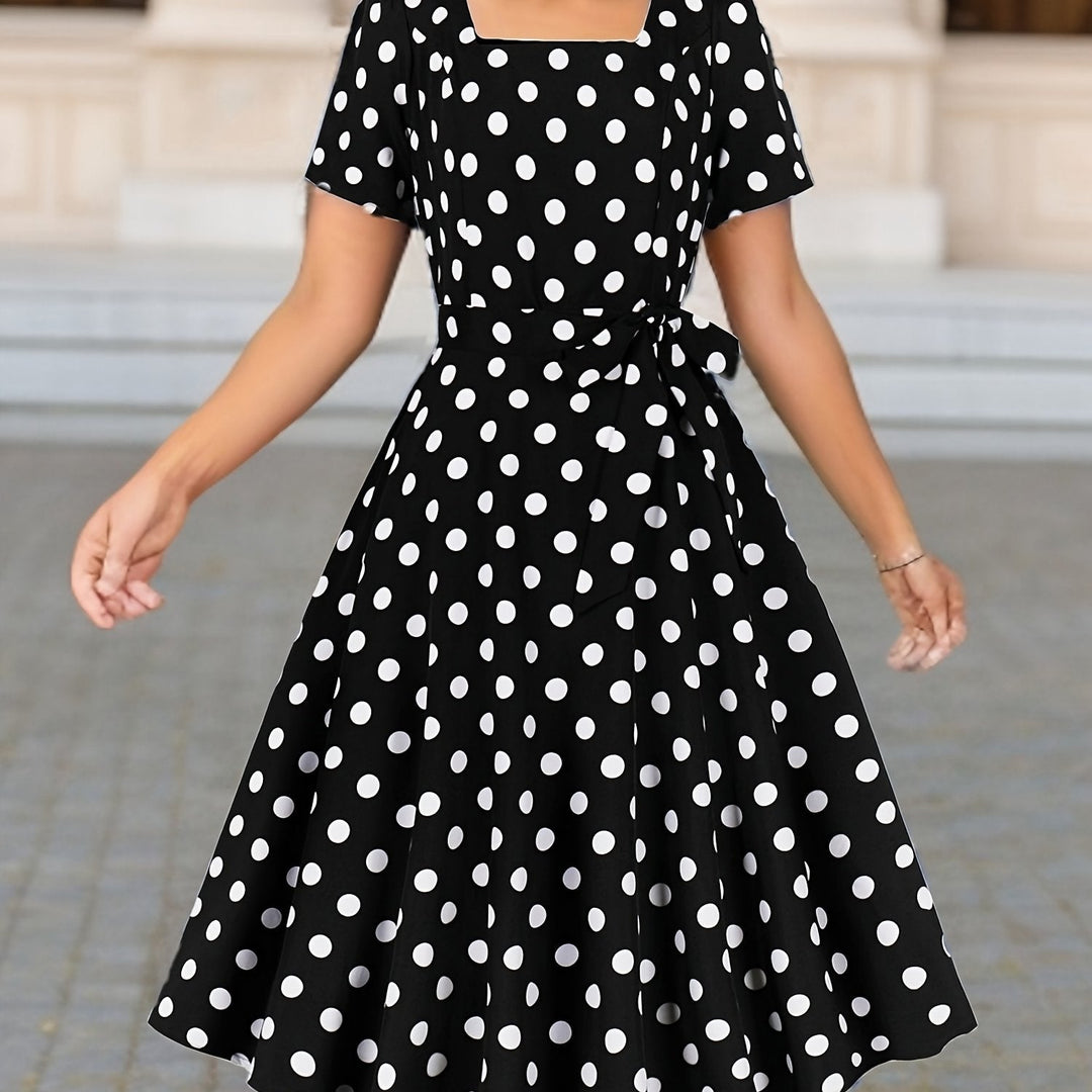 Marguerite™ | Robe pois élégante confortable intemporelle