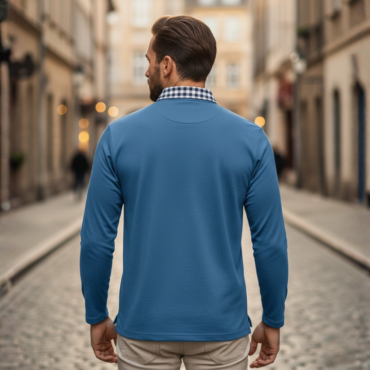 Pull à col roulé et manches longues pour homme, en tissu doux