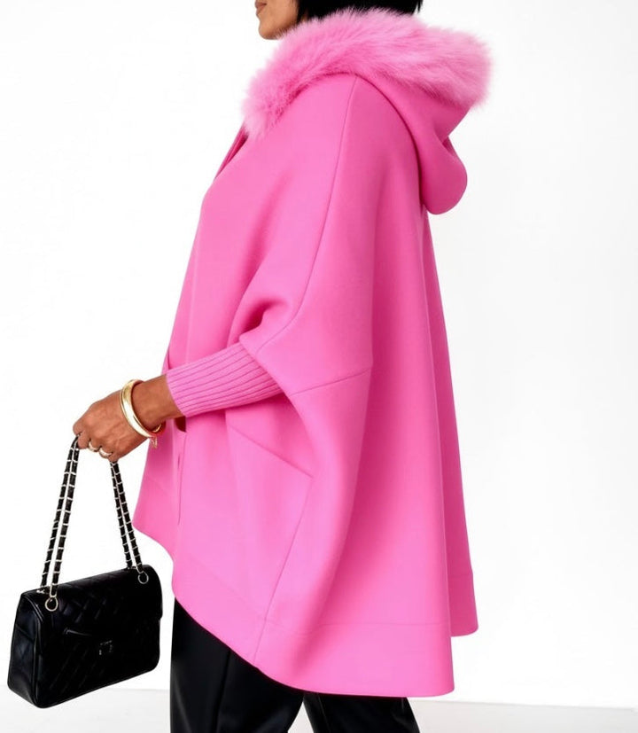 Isadora™ — Cape poncho rose élégance chaleureuse