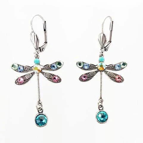 Lacey - Elegant dragonfly earrings with fine engraving