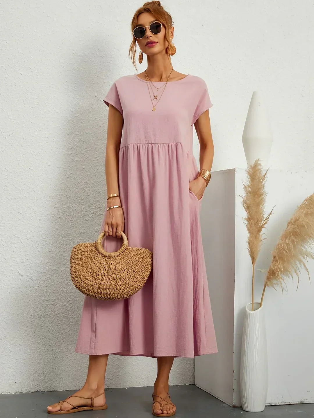 Gabrielle™ - Robe midi fluide élégance intemporelle