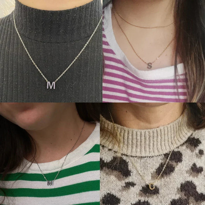 Collier Pendentif Alphabet Brillant