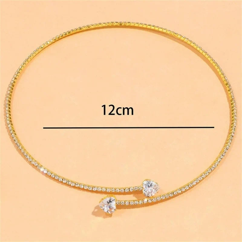 Collier Ras-du-Cou Cœur en Cristal