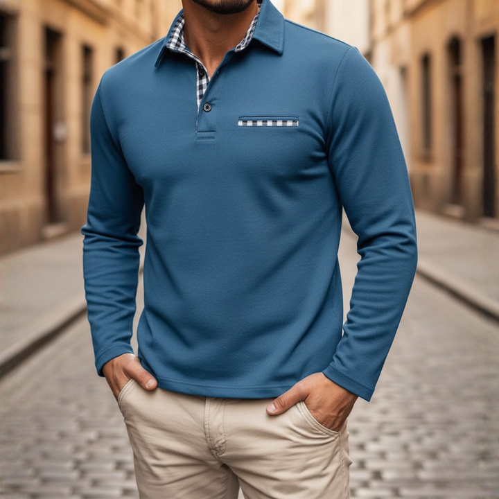 Pull à col roulé et manches longues pour homme, en tissu doux