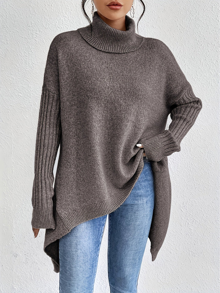 Léïna™ – Le Pull Col Montant Doux & Décontracté