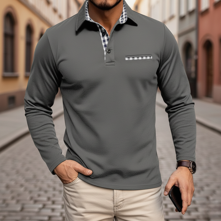 Pull à col roulé et manches longues pour homme, en tissu doux