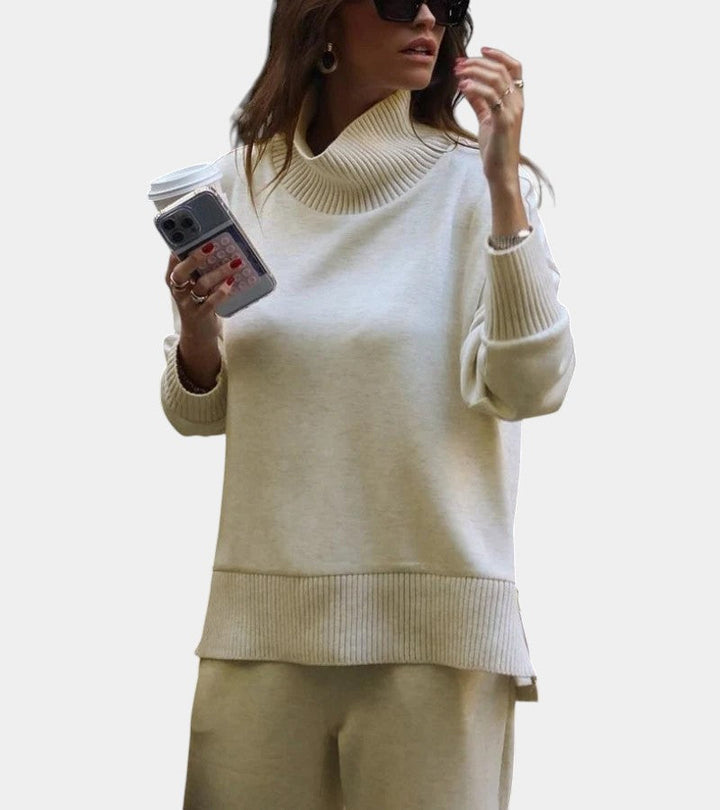 Élodie™ | Ensemble lounge doux deux-pièces : pull avec pantalon assorti