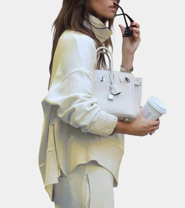 Élodie™ | Ensemble lounge doux deux-pièces : pull avec pantalon assorti