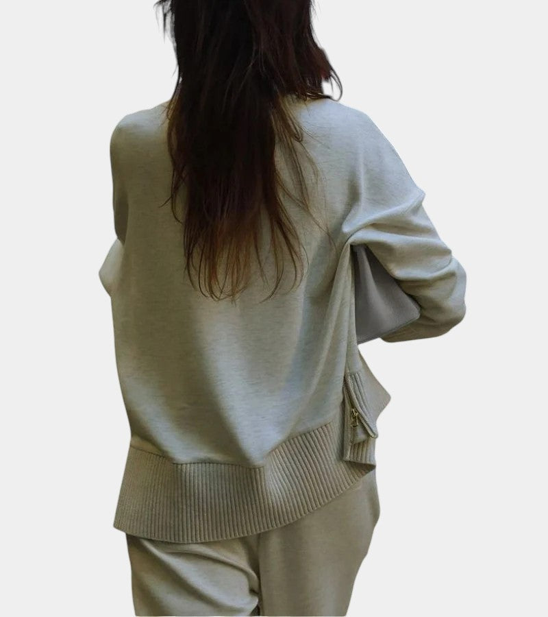 Élodie™ | Ensemble lounge doux deux-pièces : pull avec pantalon assorti