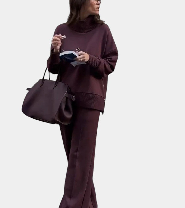 Élodie™ | Ensemble lounge doux deux-pièces : pull avec pantalon assorti