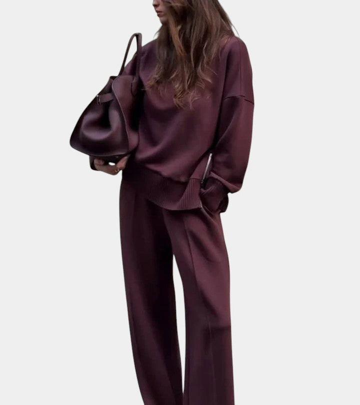 Élodie™ | Ensemble lounge doux deux-pièces : pull avec pantalon assorti